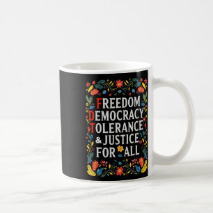 Caneca De Café Liberdade Democracia Tolerância Justiça Todas As R