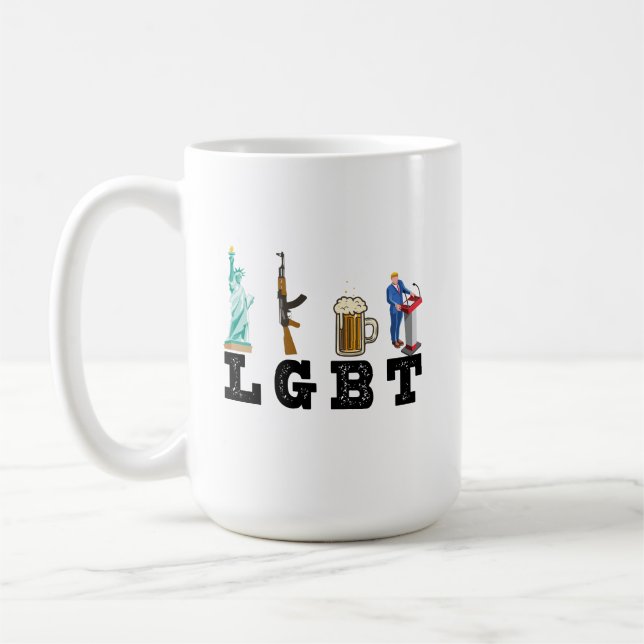Caneca De Café Liberdade LGBT Armas Cerveja Trump Presente Políti (Esquerda)