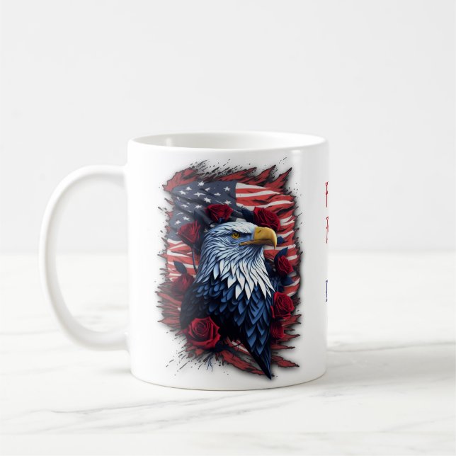 Caneca De Café Liberdade para sempre para toda águia patriótica (Esquerda)
