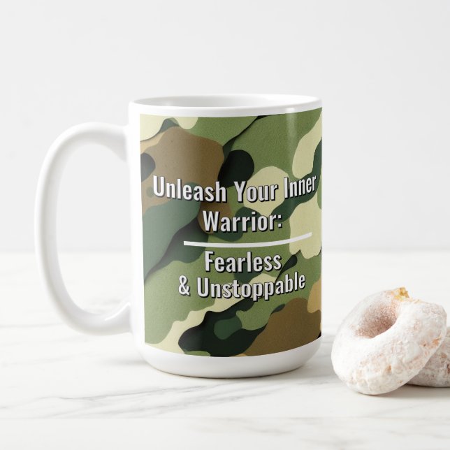 Caneca De Café "Libere Seu Guerreiro Interior"  (Com Donut)