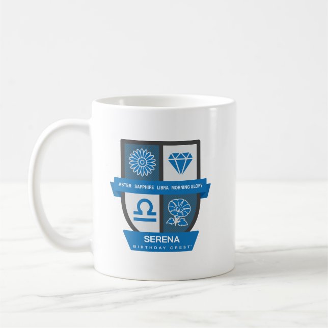 Caneca De Café Libra Birthday Crest™ for September 23-30 Mug (Esquerda)