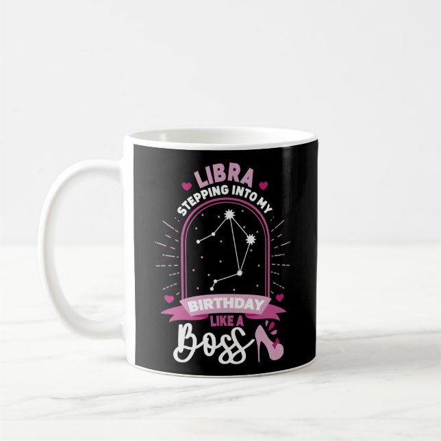 Caneca De Café Libra Indo ao Sinal de Nascimento Astrologico (Esquerda)