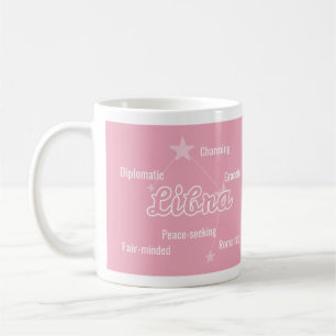 Caneca De Café Libra Pastel Watercolor Astrologia Zodiac Sinal Mu