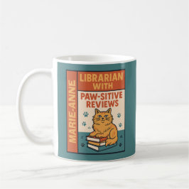 Caneca De Café Librarian With Paw-sitive Reviews Cat & Book Lover