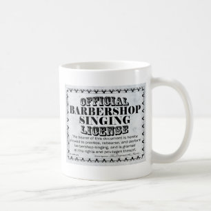 Caneca De Café Licença de cantoria de barbearia