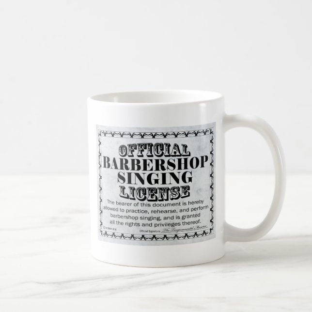 Caneca De Café Licença de cantoria de barbearia (Direita)