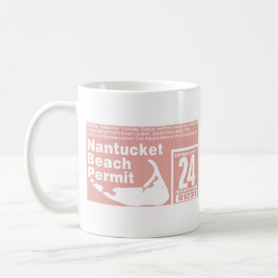 Caneca De Café Licença de praia de Nantucket 2024 — salmão