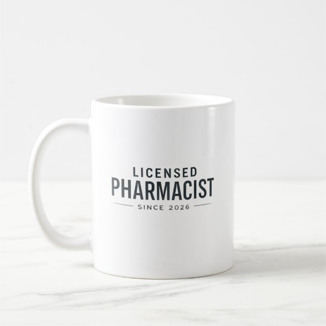 Caneca De Café Licensed Pharmacist Since 2026 Professional Design (Esquerda)