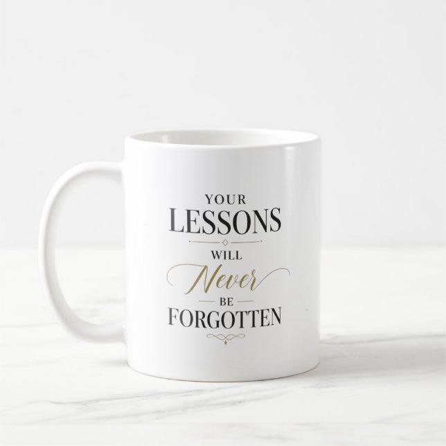 Caneca De Café Lições de Professor Nome Personalizado (Esquerda)