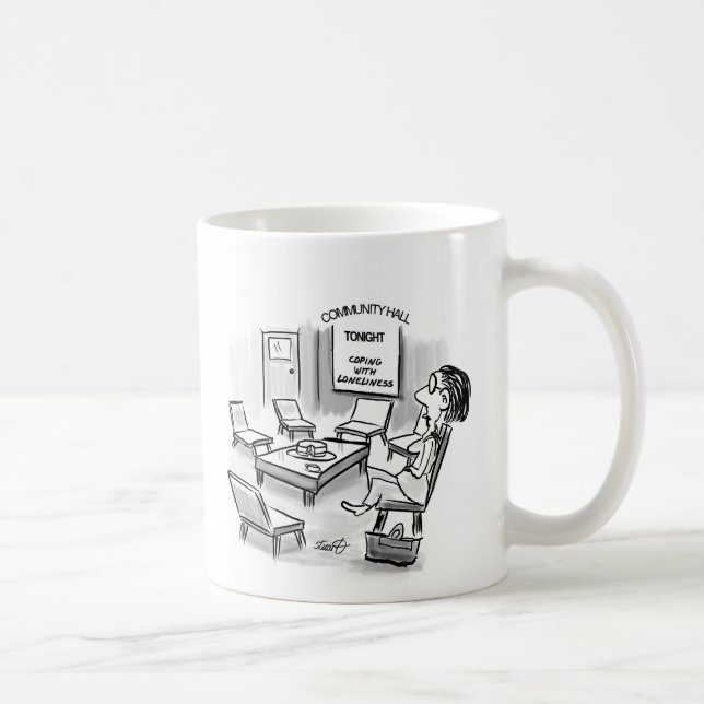 Caneca De Café Lidar com a solidão res alto (Direita)