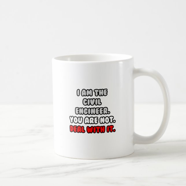 Caneca De Café Lidar Com Isso... Engenheiro Civil Engraçado (Direita)