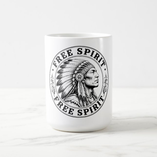Caneca De Café Líder indígena americano (Centro)