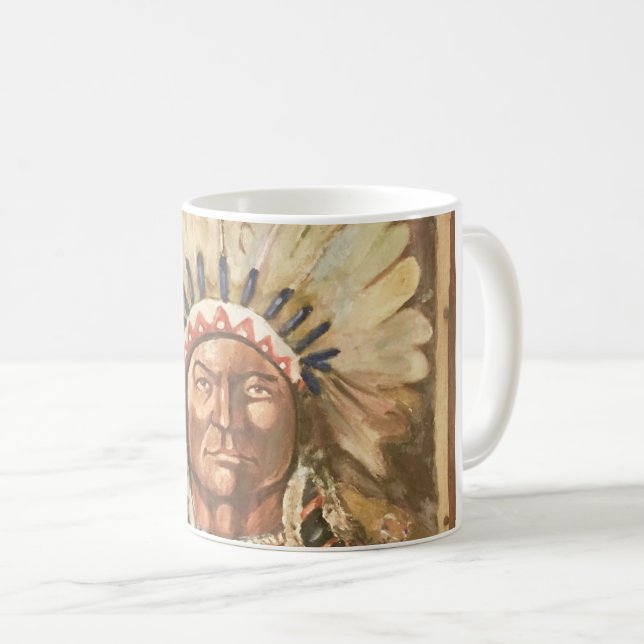 Caneca De Café Líder Indígena Touro Sentado (Frente Esquerda)