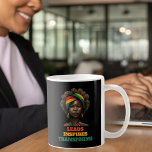 Caneca De Café Líderes, Inspiradores, Transforma o Mês da Históri<br><div class="desc">Comece seu dia com o empoderamento usando esta caneca de café Mês da História Negra apresentando um retrato espantoso de uma mulher negra forte e as inspiradoras palavras "Líderes, Inspiradores, Transformações" em cores pan-africanas vibrantes. Esta caneca comemora as contribuições de líderes negros e de modificadores que inspiram progresso e transformação....</div>