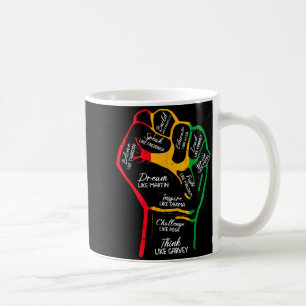 Caneca De Café Líderes Negros Inspiradores Punho Poderoso Mão Mês