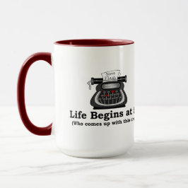 Caneca de Café Life Begins at 50