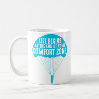 Caneca De Café Life Begins At The End Of Your Comfort Zone Funny