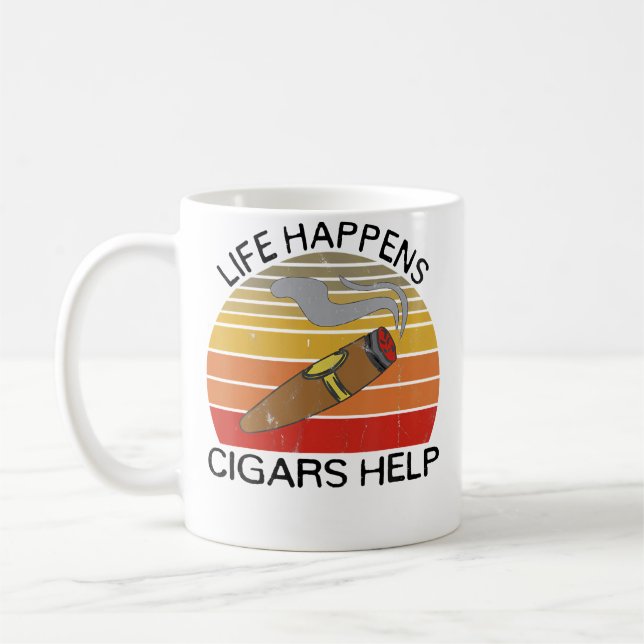 Caneca De Café Life Happens Cigars Help For Cigar Smokers (Esquerda)
