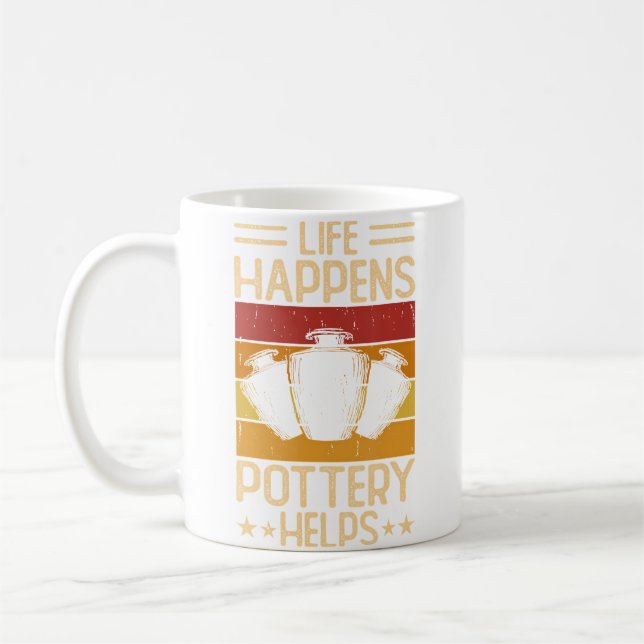 Caneca De Café Life Happens Pottery Helps (Esquerda)