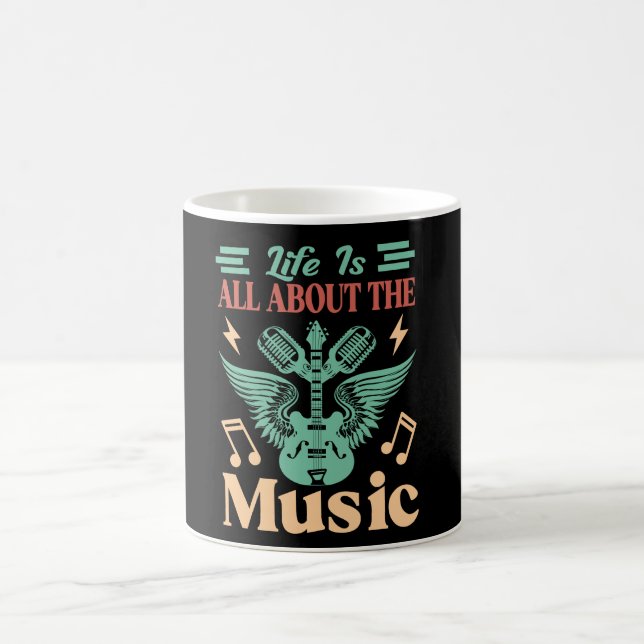 Caneca De Café Life Is All About Music Coffee Mug (Centro)