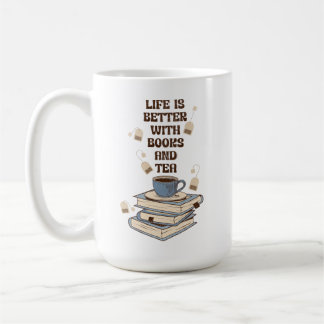 Caneca De Café Life is better with books and tea