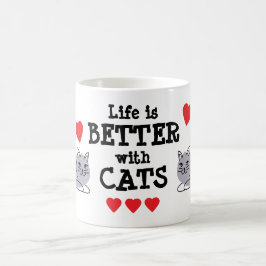 Caneca De Café Life is Better with Cats Mug | We Are All Mugs