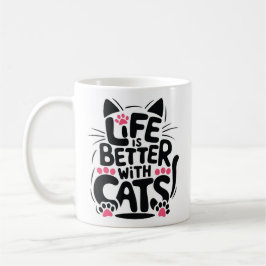 Caneca De Café Life is Better With Cats Mug | We Are All Mugs
