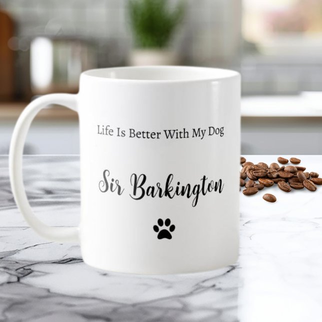 Caneca De Café Life Is Better With My Dog Personalized Mug (Criador carregado)