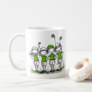 Caneca De Café Liga de Golfe Feminina do Country Club Personaliza