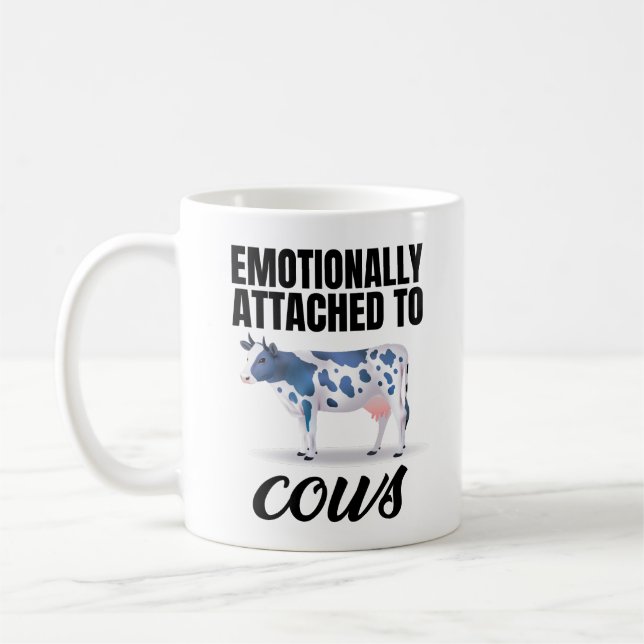Caneca De Café Ligado Emocionalmente Às Vacas (Esquerda)