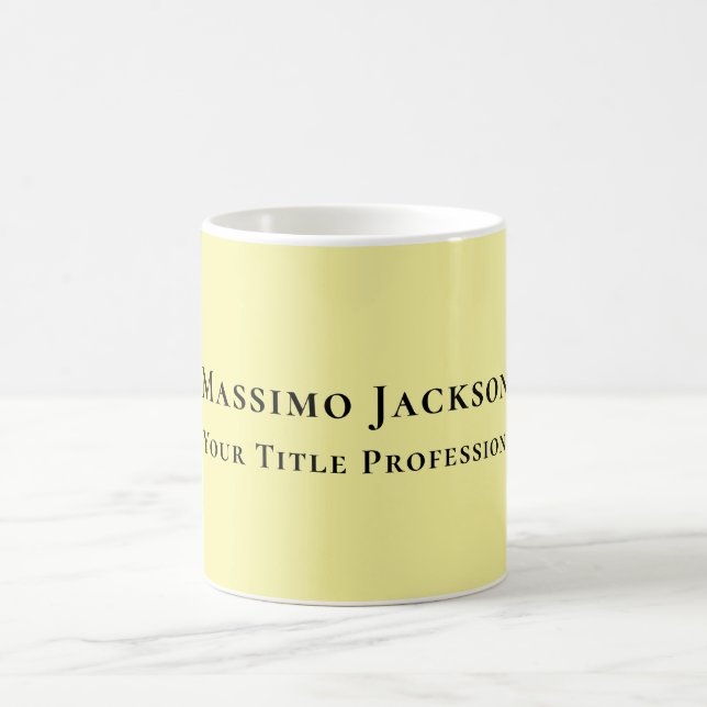 Caneca De Café Light Yellow Plain Elegant Professional Modern (Centro)