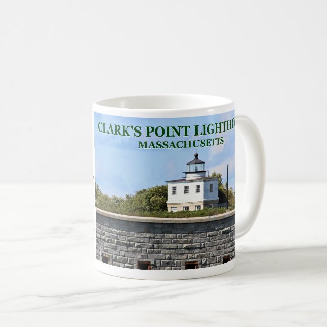 Caneca De Café Lighthouse de Clark, Massachusetts Mug (Frente Esquerda)