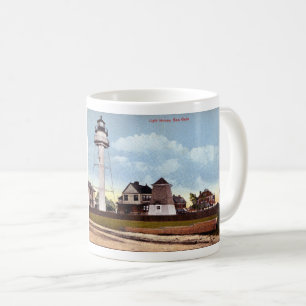 Caneca De Café Lighthouse de Coney Island, New York Postcard Mug