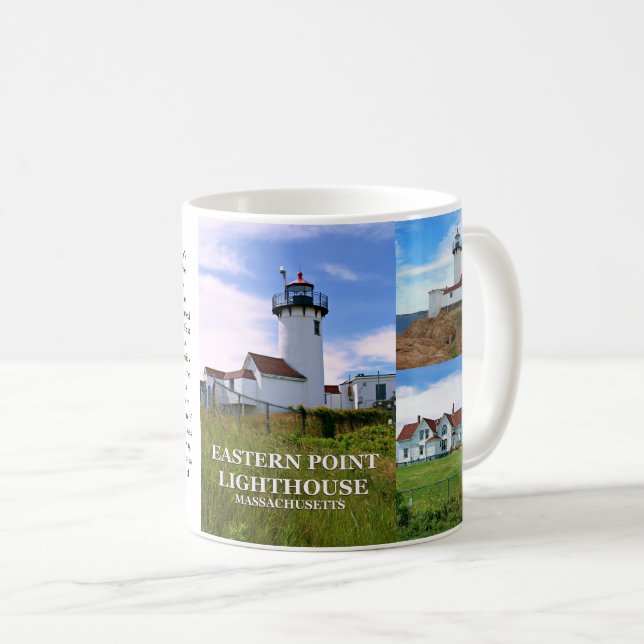 Caneca De Café Lighthouse de East Point, Massachusetts Mug (Frente Esquerda)