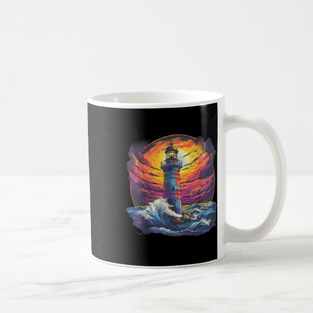 Caneca De Café Lighthouse Sailing Sea Beach Boating Seaside House (Direita)
