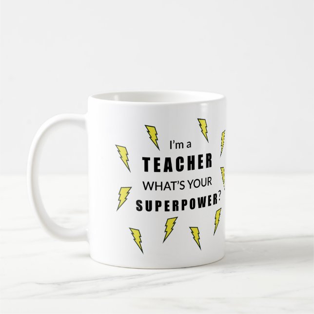 Caneca De Café Lightning Bolt Professor de Superpotência Mug (Esquerda)