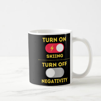 Caneca De Café Ligue o esqui desligue a negatividade encostas de