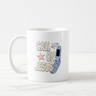 Caneca De Café Ligue para Jesus – Design Retro Fé