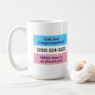 Caneca De Café Ligue para o Congresso MAGA faz Trans Ally