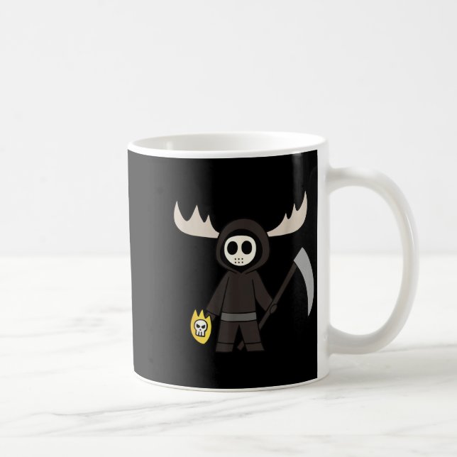 Caneca De Café Lil Doom Moose - Funny Reaper Cartoon  (Direita)