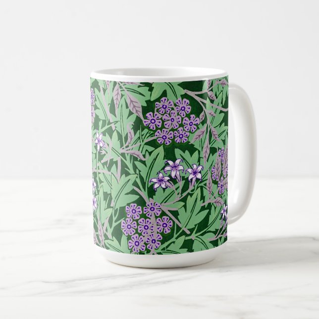 Caneca De Café Lilac and green floral pattern (Frente Esquerda)