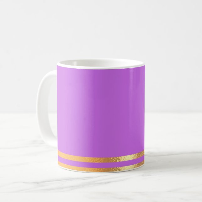 Caneca De Café Lilac e Dourada Mug de Café (Frente Esquerda)