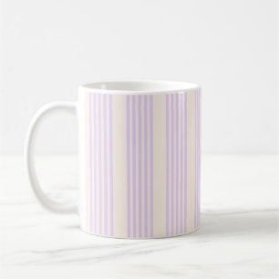 Caneca De Café Lilac púrpura e bege 5 listras