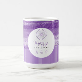 Caneca De Café Lilac Xadrez Moderno Monograma