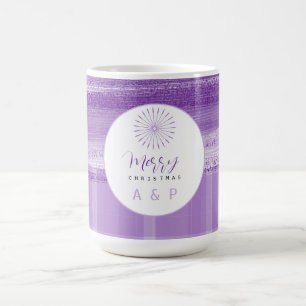 Caneca De Café Lilac Xadrez Moderno Monograma