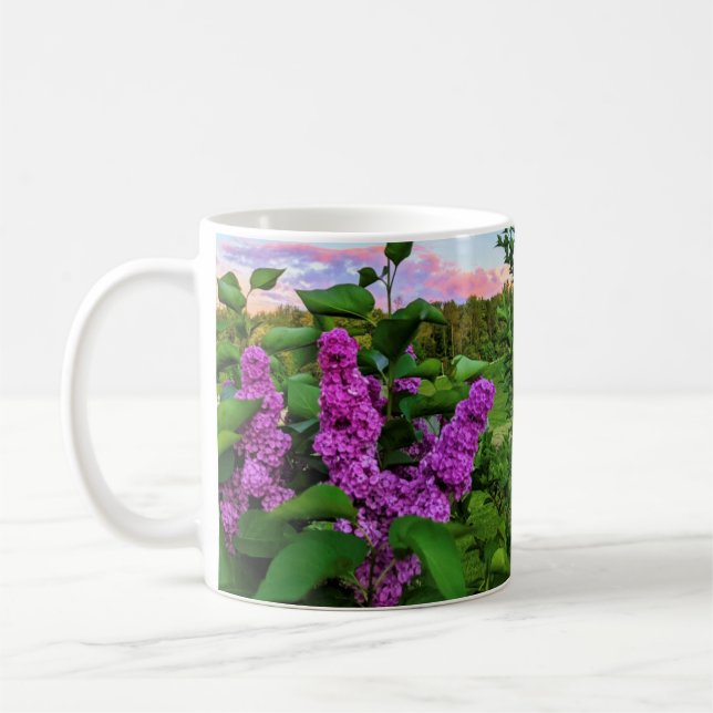 Caneca De Café Lilases ao pôr do sol (Esquerda)