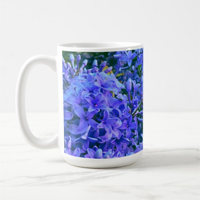 Caneca De Café Lilases púrpuras e elegantes (Esquerda)