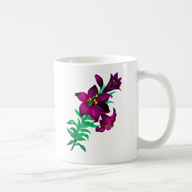 Caneca De Café Lilases Roxas  (Direita)