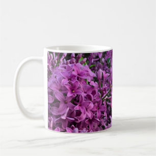 Caneca De Café Lilases roxos cor-de-rosa fotografia floral rosa