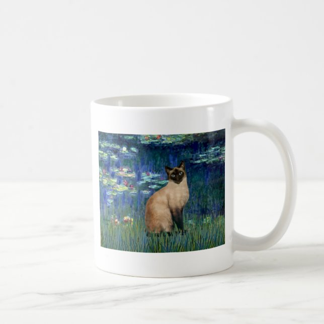 Caneca De Café Lilies 5 - gato siamês de pontas seladas (Direita)